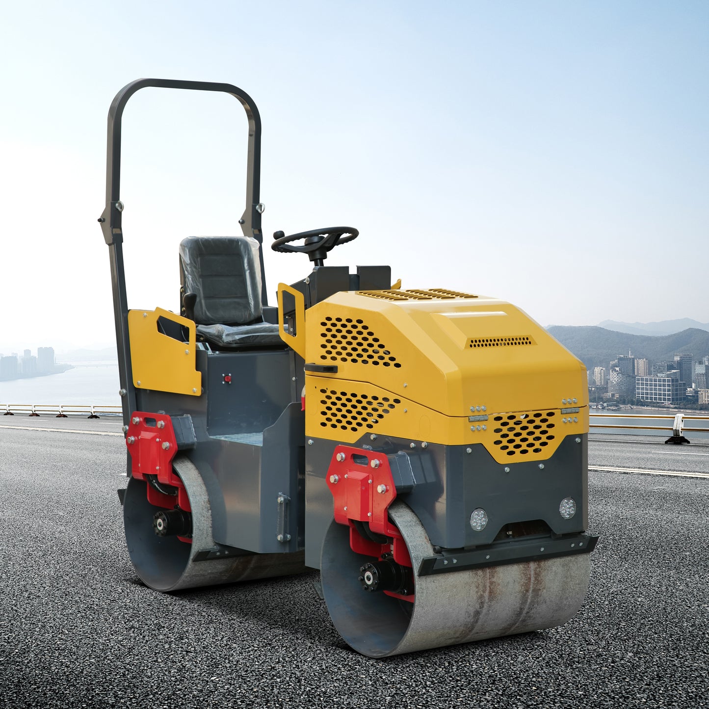 MS1500 Rato Engine 1.5 ton Fully Hydraulic Road Roller, Hydraulic Vibrating, Double Steel Wheel