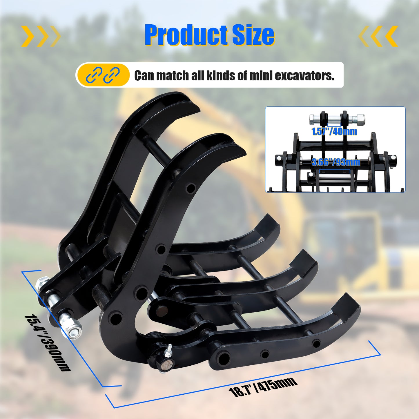 MMS Grabber attachment for Garden Forestry Orchard Machinery Excavator Accessories