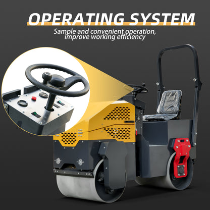 MS1000 Rato Engine 1.0 ton Fully Hydraulic Road Roller, Hydraulic Vibrating, Double Steel Wheel