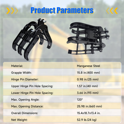 MMS Grabber attachment for Garden Forestry Orchard Machinery Excavator Accessories