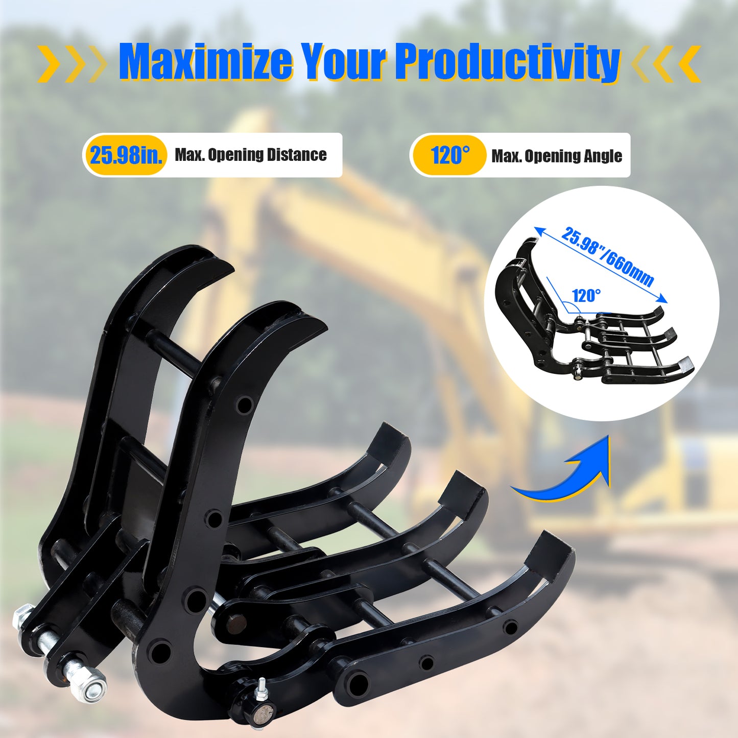 MMS Grabber attachment for Garden Forestry Orchard Machinery Excavator Accessories