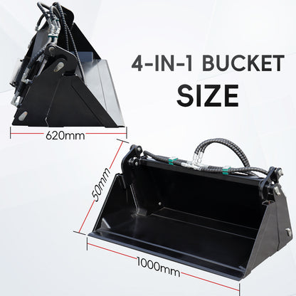 MMS 4-in-1 Bucket Attachment for Mini Skid Steer Loader