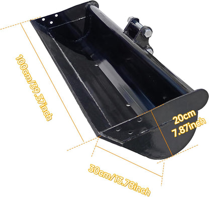 MMS Flat Bucket 500/600/800/1000mm Toothless Excavator Buckets Attachment for Mini Excavator Digger