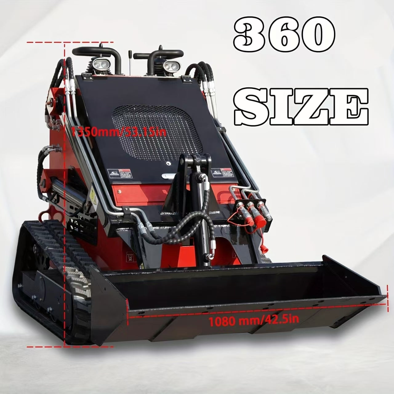 MS360 13.5HP,730Kg Mini Stand On Skid Steer Track Loader